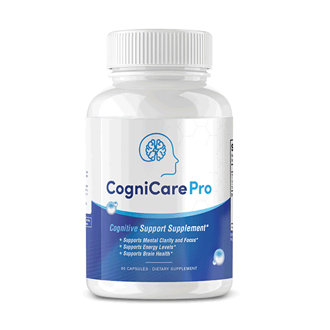 CogniCare Pro capsules and bottle on a table